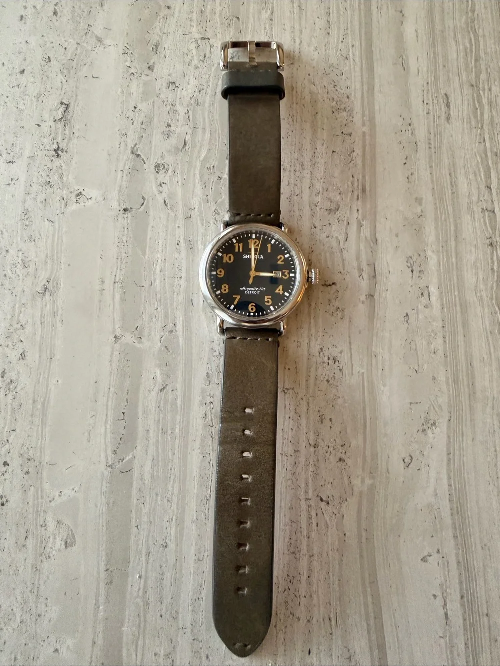 Shinola Runwell Watch with Black Dial (extra straps included)